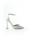 Vaghessa Sapphire – Women's Crystal Stone Satin Thin Heeled Ankle Strap Shoes - 2