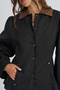 Women's Contrast Collar Waist-Fitted Jacket - 2