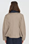 Women's Contrast Collar Waist-Fitted Jacket - 3