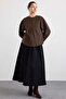 Elastic Waist Sport Flared Skirt Black 7077