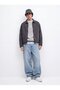 Relaxed Fit Letter Printed Crew Neck Gray Sweatshirt