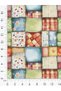 100% Cotton Satin Patchwork Fabric – 300X155 cm – Floral Patchwork Pattern, Blue Green and Orange Tones - 4