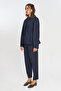 Women's Contrast Collar Waist-Fitted Jacket - 2