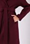 Burgundy Oversize Cashmere Coat - 6