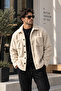 Men's Plush Oversize Comfortable Fit Pocketed Buttoned Jacket