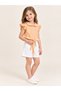 Girl's Yellow Ruffle Blouse and White Shorts Set - 2