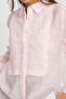 Women's Solid Color Shirt with Embroidery Panel on the Front - 4