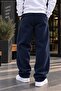 Men's White Crowned Eagle Printed Casual Sweatpants - Loose Fit Comfortable Cut Two-Thread Sports Trousers - 2
