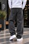 Men's White Crowned Eagle Printed Casual Sweatpants - Loose Fit Comfortable Cut Two-Thread Sports Trousers - 2