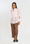 Women's Solid Color Shirt with Embroidery Panel on the Front - 3