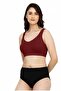 Women Ladies Bra Slip-On Activewear Soft Cotton Lycra Stretch Seamless Padded Molded Cups Wirefree Full Coverage Sports Yoga Pilates - 3