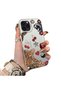 حافظة هاتف متوافقة مع هاتف iPhone 11 Pro Max بنمط الفهد والجلد الأحمر والكرز