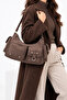 Noreva Women's Brown Large Size Shoulder Bag with Multiple Pockets and Zipper for Daily Use - 4