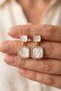Stoned Square Zircon Framed Earrings - 3
