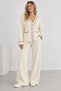 Women's Knitted Knitwear Set V-Neck Buttoned Cardigan Wide-Leg Pants 2-Piece Set
