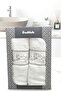 -Daniela Beyaz- 2-Piece Towel with Gift Box Embroidered 2Nd Model (50X90)-Silver Glitter
