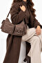 Noreva Women's Brown Large Size Shoulder Bag with Multiple Pockets and Zipper for Daily Use - 3