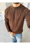 Ribbed Textured Knitwear Brown - 4