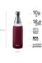 fresco thermavac stainless steel water bottle, burgundy red, 0.6l - 3
