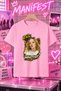Manifest Printed Cotton Combed Pink T-Shirt T-Shirt