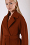 Red Brown Oversize Cashmere Coat - 5