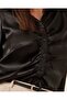 20112 Gathered Satin Shirt - Black - 4