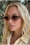 Berina Unisex Ellipse Gold Framed Ultra Light Brown Sunglasses with Uv400 Filter - 4