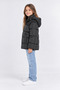 Girl's Hooded Inflatable Coat with Soft Inner Lining and Shoulder Detail Winter Coat Ak4252 - 4