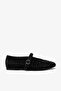 Bard Black Suede Leather Women's Stoned Ballerinas