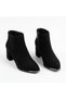 Serrace Women's Daily Heeled Boots with Metal Detail on the Front - 2