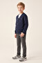 Boys' V-Neck Buttoned Cardigan School and Daily Use Cotton Sweat Jacket - 2