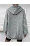 Unisex Gray Zippered Cardigan Printed Premium Oversize T-Shirt - 2