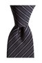 Black Striped Dark Gray Silk Tie – 7.5 cm Wide - 6
