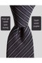Black Striped Dark Gray Silk Tie – 7.5 cm Wide - 2