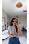 Mink Garnished Silk Yarn Premium Short Sleeve Knitwear - 3