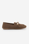 Women's Blunt Toe Stoned Loafer Casual Shoes Arite Light Brown Suede - 4