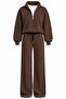 Brown T-Shirt Detailed Elastic Tracksuit Set - 2Y0740