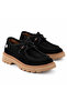 7235 Genuine Leather Casual Women's Shoes-Black Suede