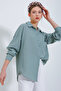 20153 Single Pocket Oversize Linen Shirt - Mint - 2