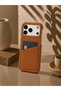 iPhone 18 Pro (6.3 Inch) Compatible Leather Phone Case with Open Sides, Frameless Slim Design, Card Holder Compartment and Card Holder - 3