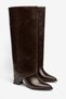 Sorler pointed toe women's boots with removable accessories and front seam - coffee crinkled - 4