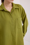 20153 Single Pocket Oversize Linen Shirt - A.Green - 4