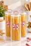 3-Piece Borosilicate Glass Jar, Storage Container 1300ml