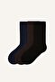 Men's 3-Pack Ribbed Long Socks (Ns)