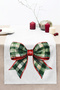 Stylish Digital Printed Runner with Large Bow and Plaid Pattern Classic Decorative Table Design 40X140Cm - 3