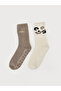 Embroidered Non-Slip Sole Women's Home Socks from Uzg Store for Style Enthusiasts, Pack of 2