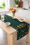 Christmas Decorative Table Runner with Lead Soldier Figures and Candy Cane and Mint Candy Patterns, Digital Printed