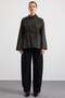 Degaje Yaka Oversize Checkered Blouse Khaki 9839 - 4