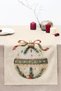 Christmas Ornament, Pine Branch and Ribbon Patterned Winter Themed Digital Printed Decorative Table Runner 40X140Cm - 3