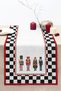 Nutcracker Soldier Figured Checkered Framed Classic Design Digital Printed Decorative Table Runner 40X1 - 3